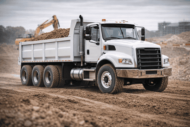 Bombas hidráulicas para camiones volquete Camión volquete transportando tierra en obra